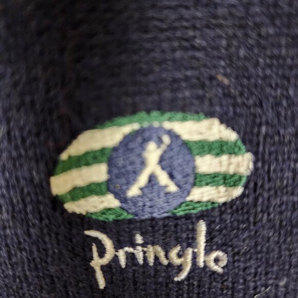 Faldo by Pringle Scotland Navy 100% Wool Button Up Sweater Vest - Picture 3 of 5